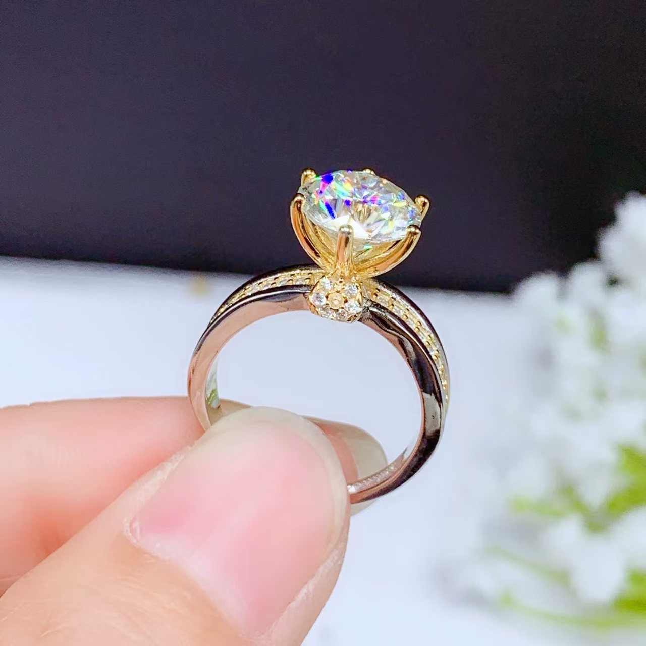 【南非库里南】NFKLN 高端奢华定制 金边白色戒指 076
