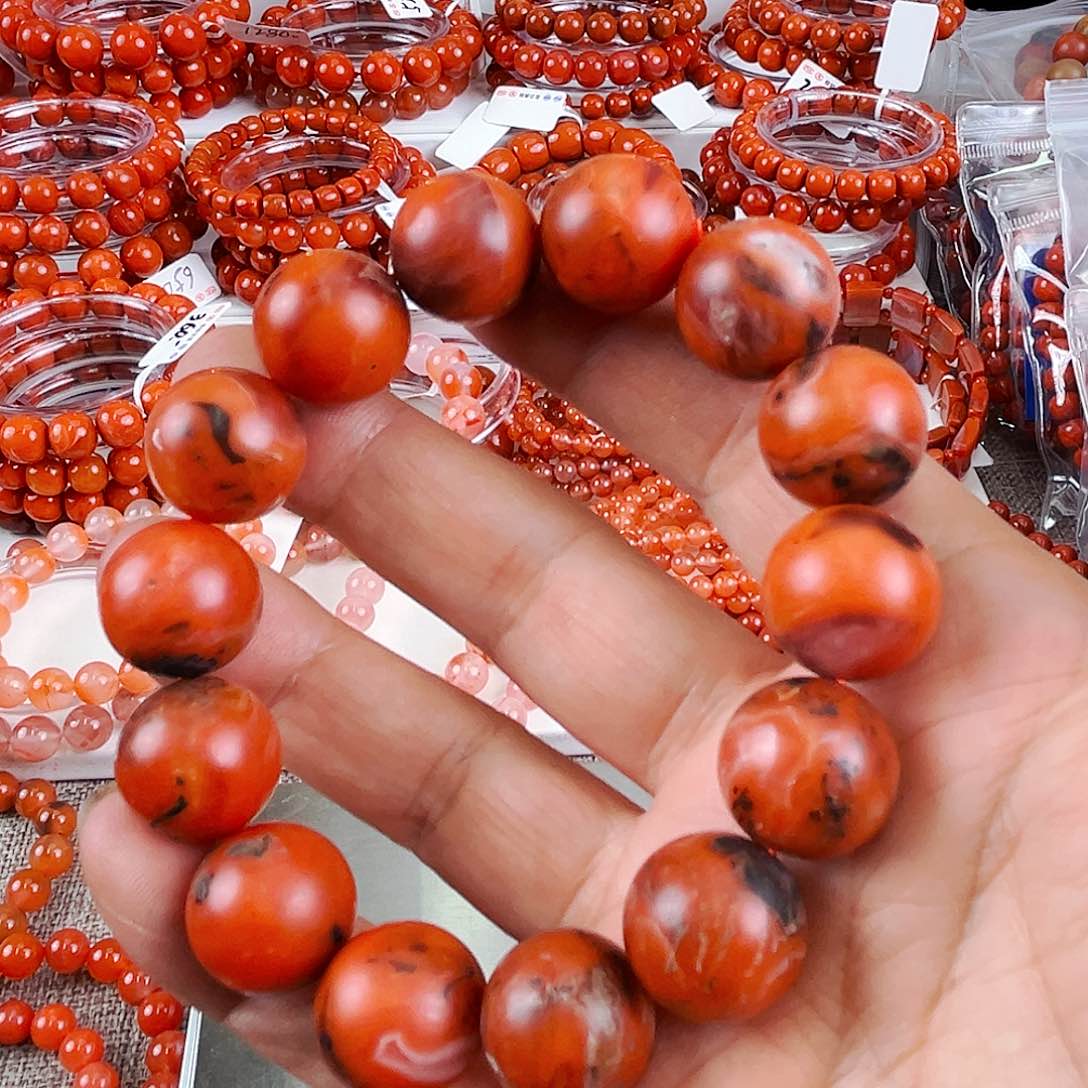 南红玛瑙手链合金照*