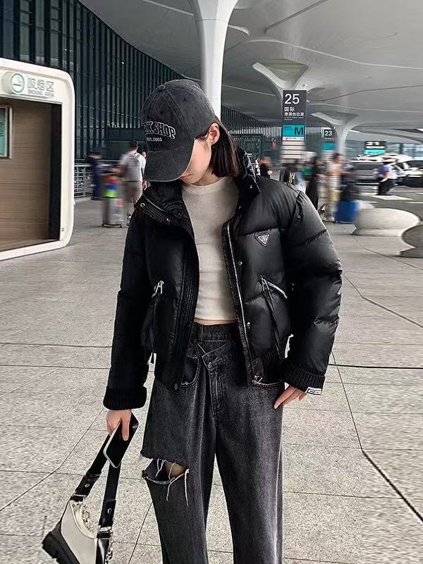 【慕妍专属】802【衣长60】韩版学院风立领嘎嘎棉服