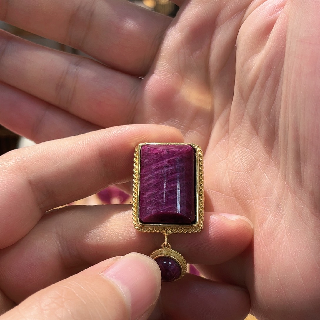 锦纶非金属戒指红宝