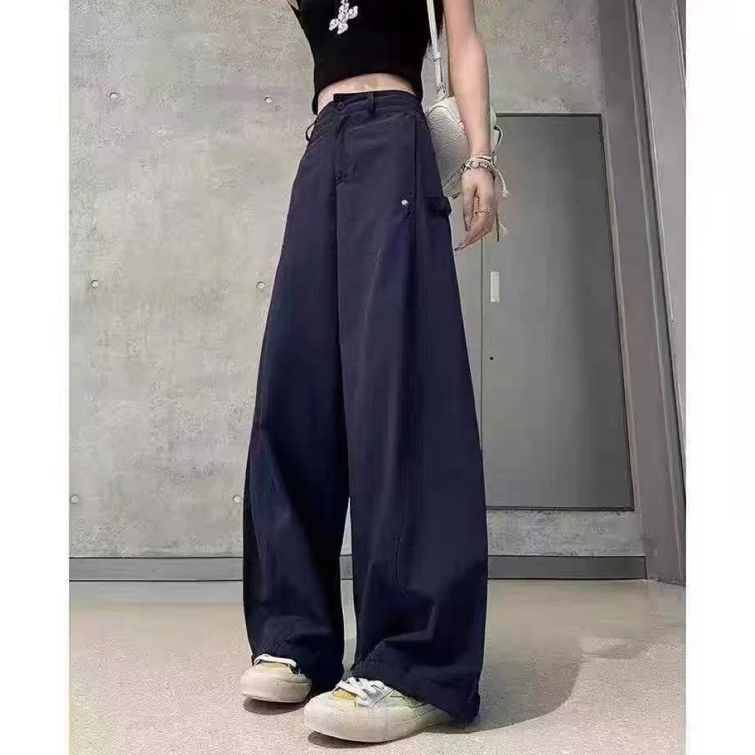 （现货+运险）美式直筒休闲2025早秋新款柳丁设计感显瘦弯刀工装裤