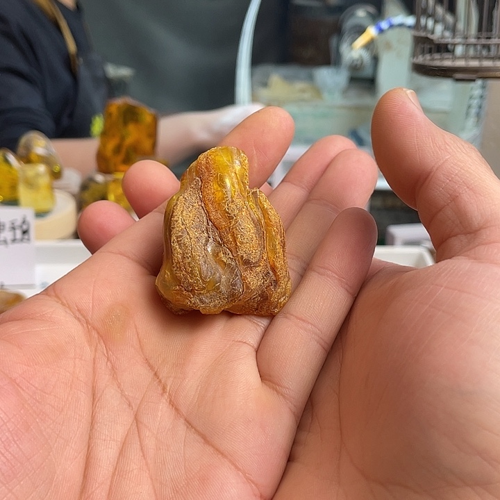 哑***蓝定制琥珀未镶嵌天然琥珀蜜蜡