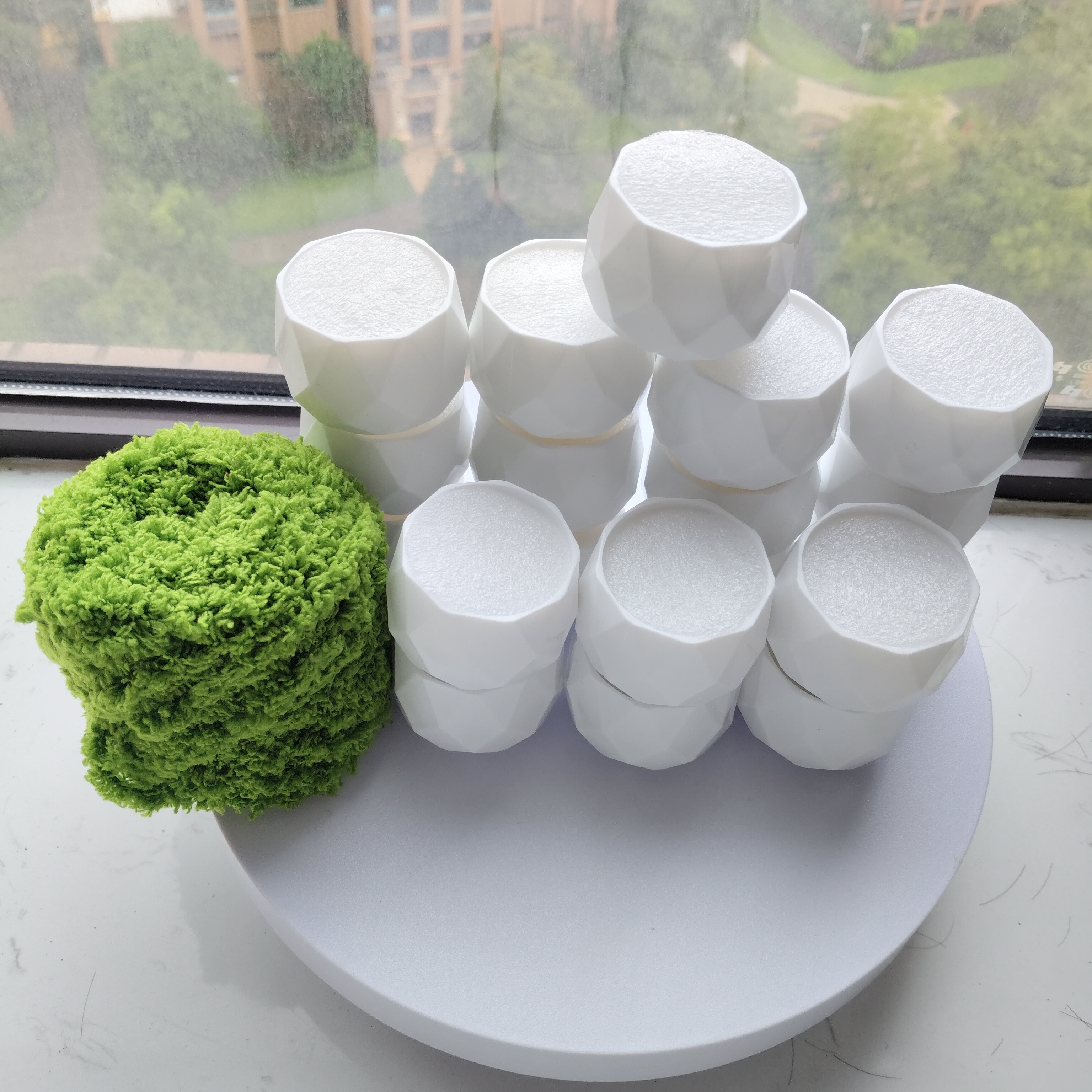 妍妍小手工 菱形小白盆手工DIY专用花盆可爱花盆桌面仿真塑料花盆