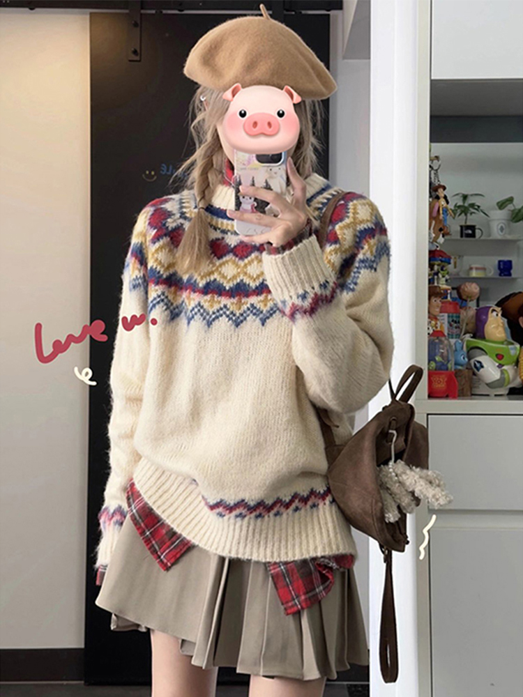 韩版百搭毛衣  针织开衫 链接