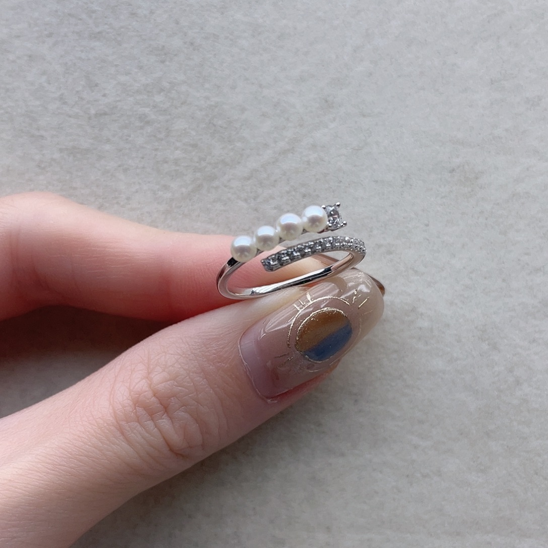 银S925镶嵌淡水珍珠戒指31