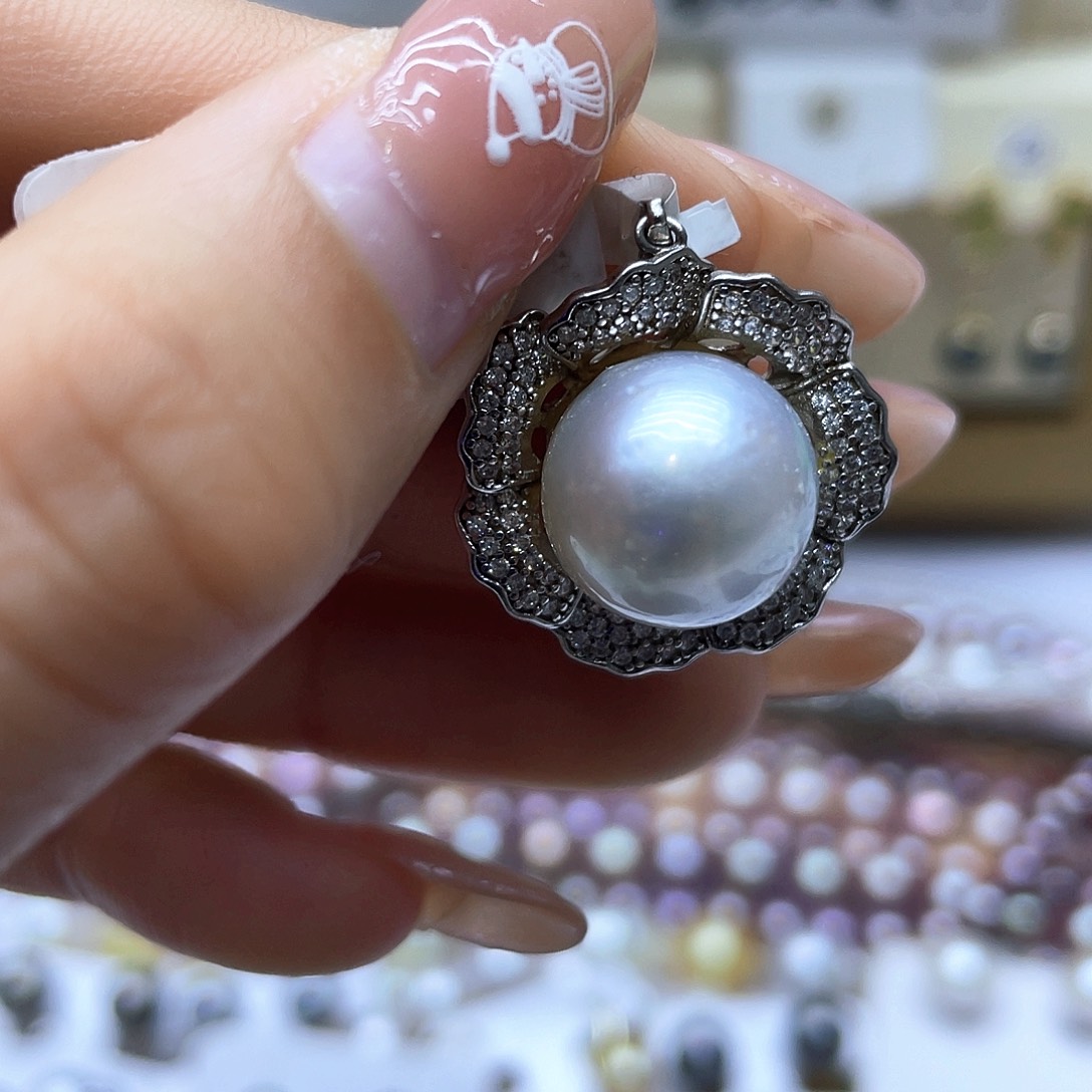 海水珍珠颈饰银S925镶嵌