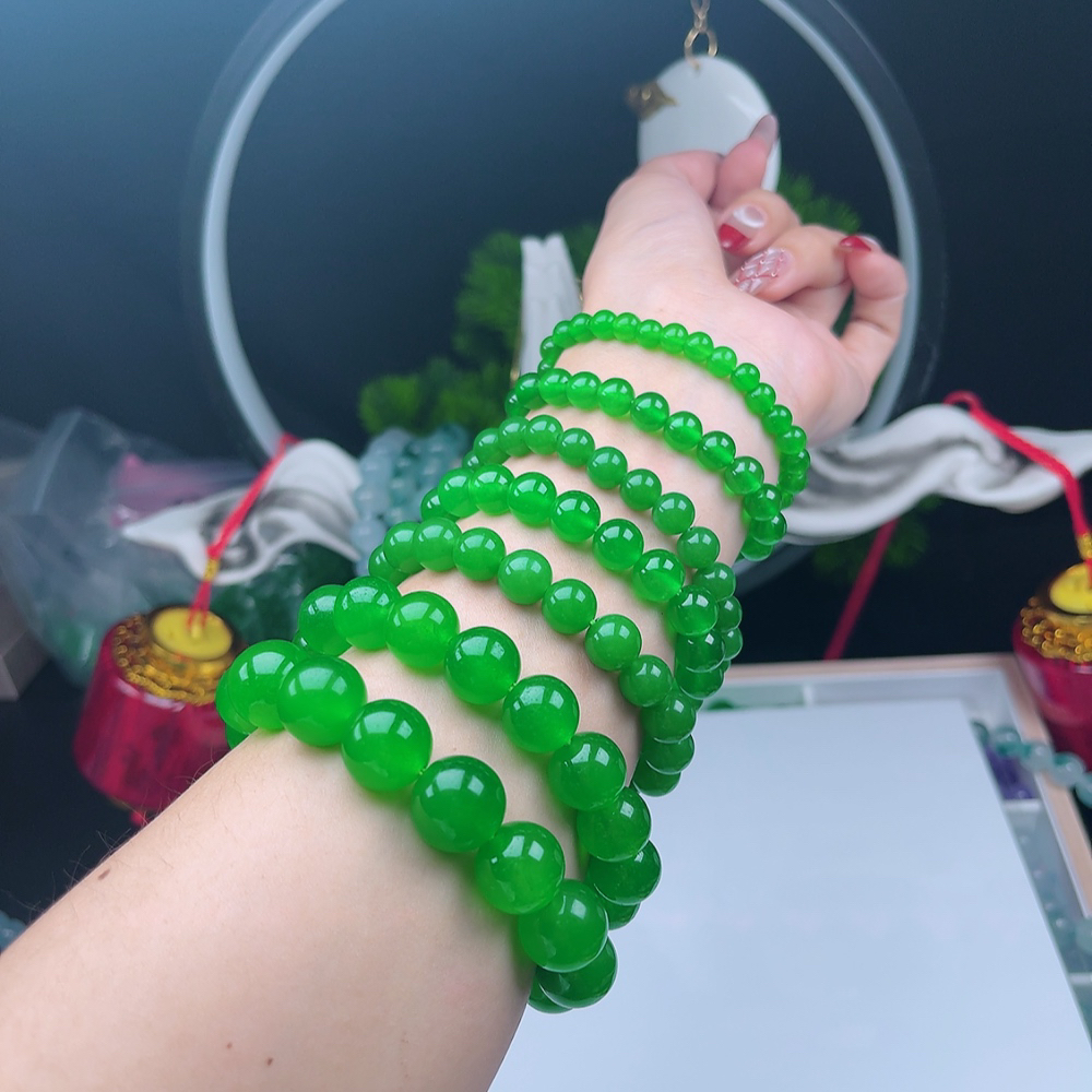 翡翠满绿单珠链接