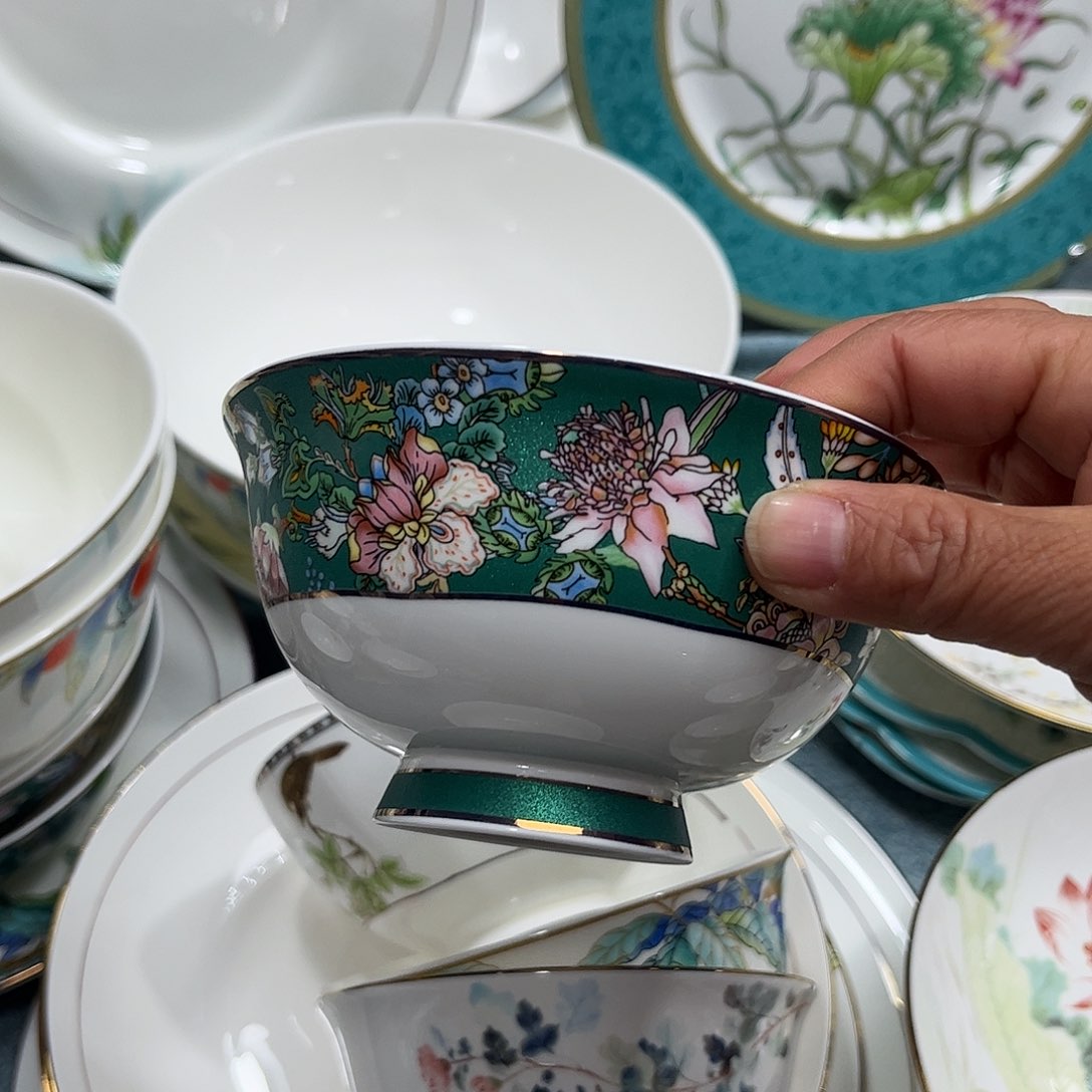 瓷片仙踪高脚腕六个4.5寸