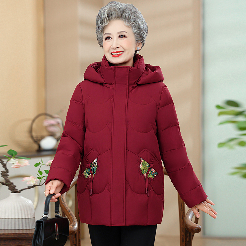 冬季妈妈装女款2025新款中老年洋气加厚奶奶外套A5