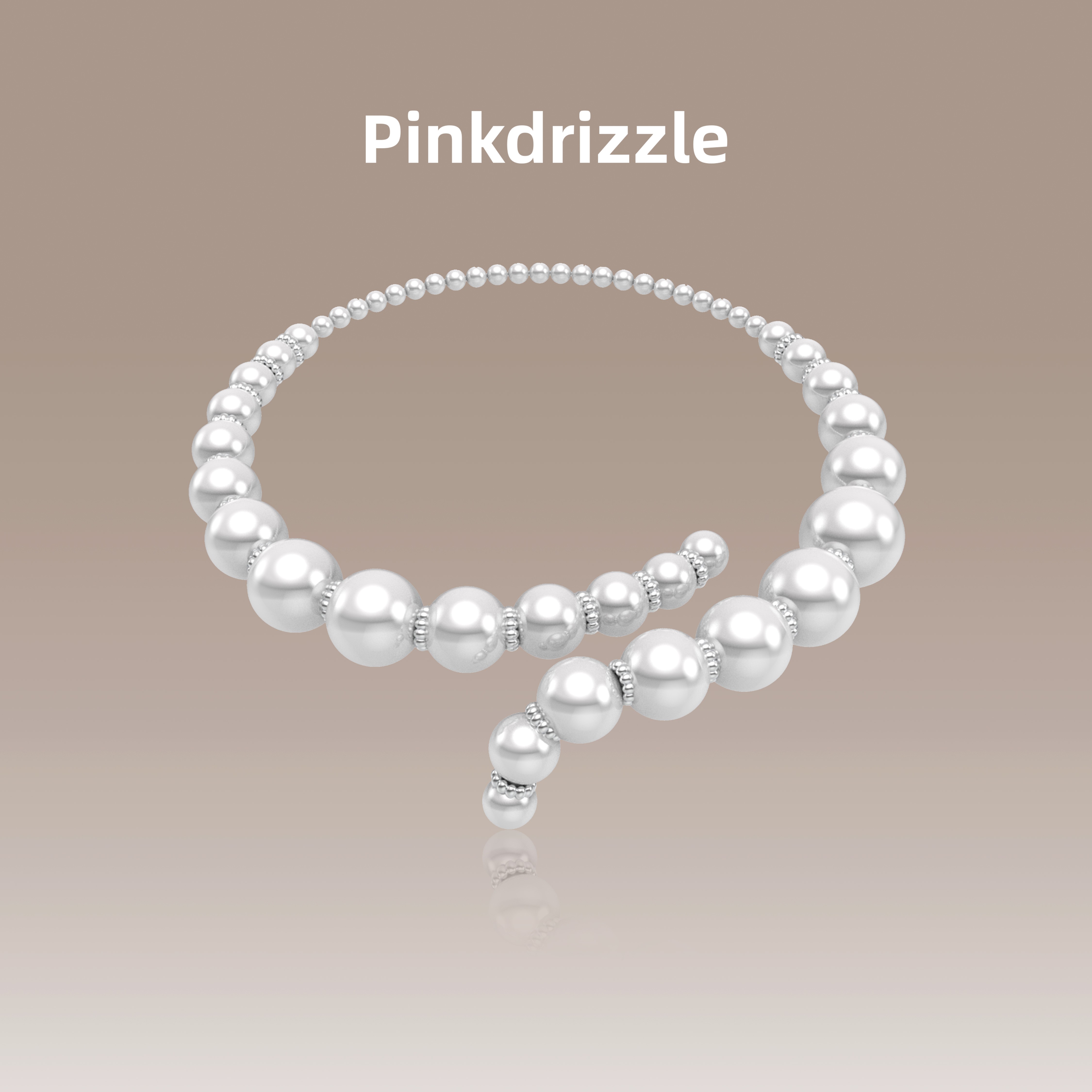 Pinkdrizzle 铜合金仿珍珠项链 喀纳斯之眼珠珠项圈饰品小众设计
