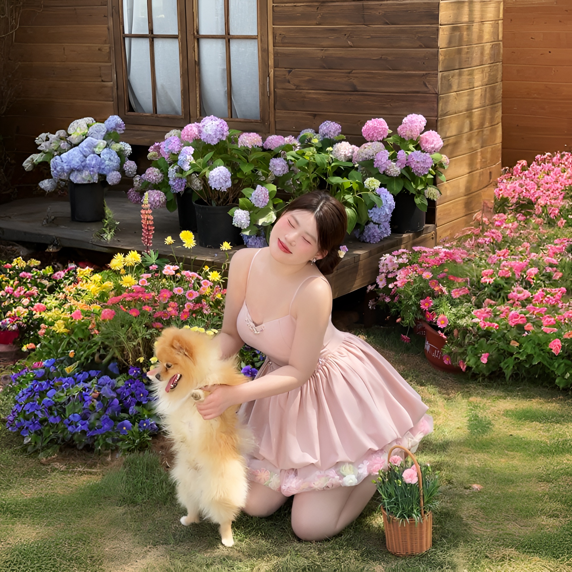 DMcc【花神降临】纯欲风甜美辣妹显瘦吊带减龄百褶花苞裙女款连衣裙