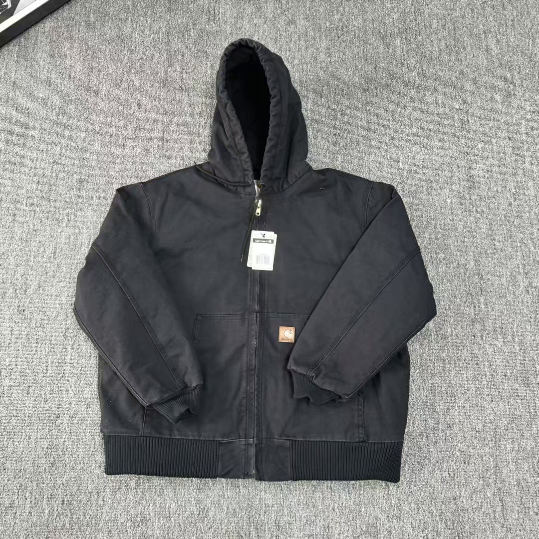 J130 美式复古底特律帆布夹克工装连帽外套