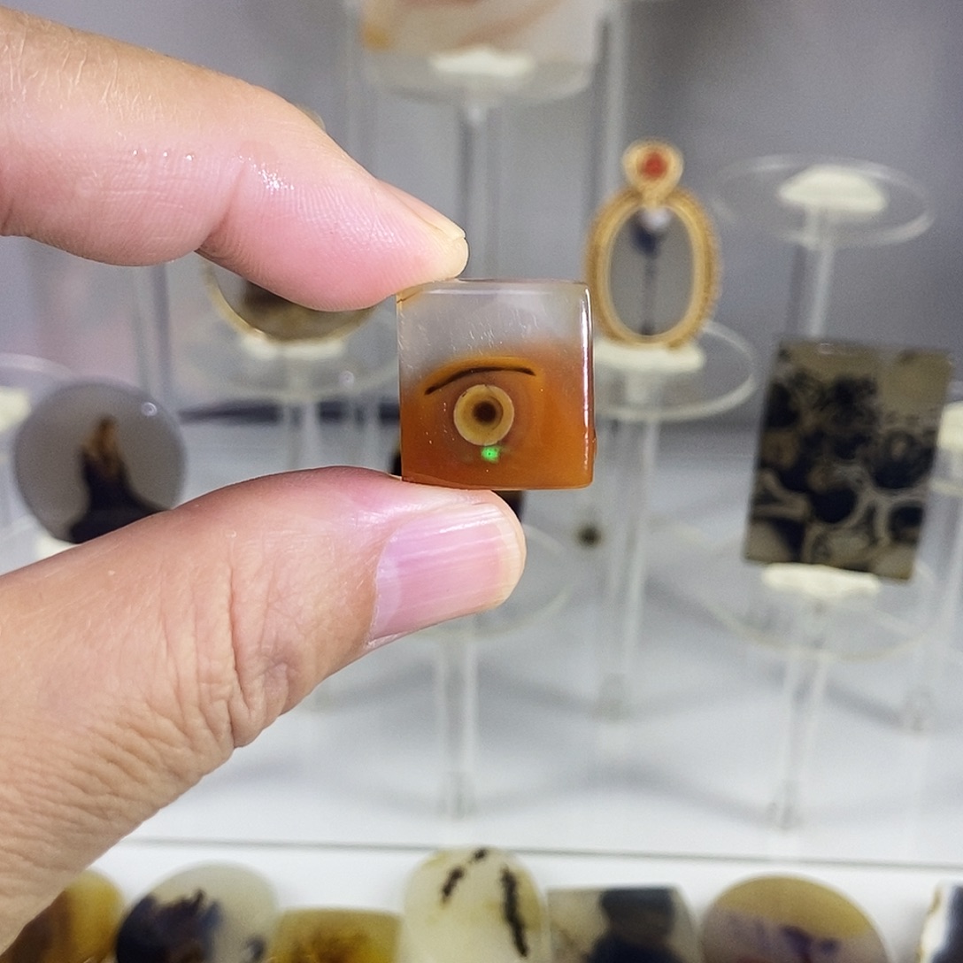 合成碳硅石非金属时尚图纹画面石饰品