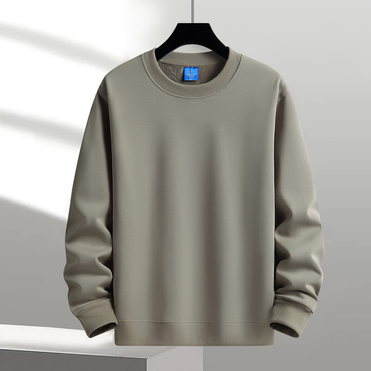 纯色卫衣男加绒加厚保暖长袖秋冬宽松情侣国潮男装休闲圆领打底衫