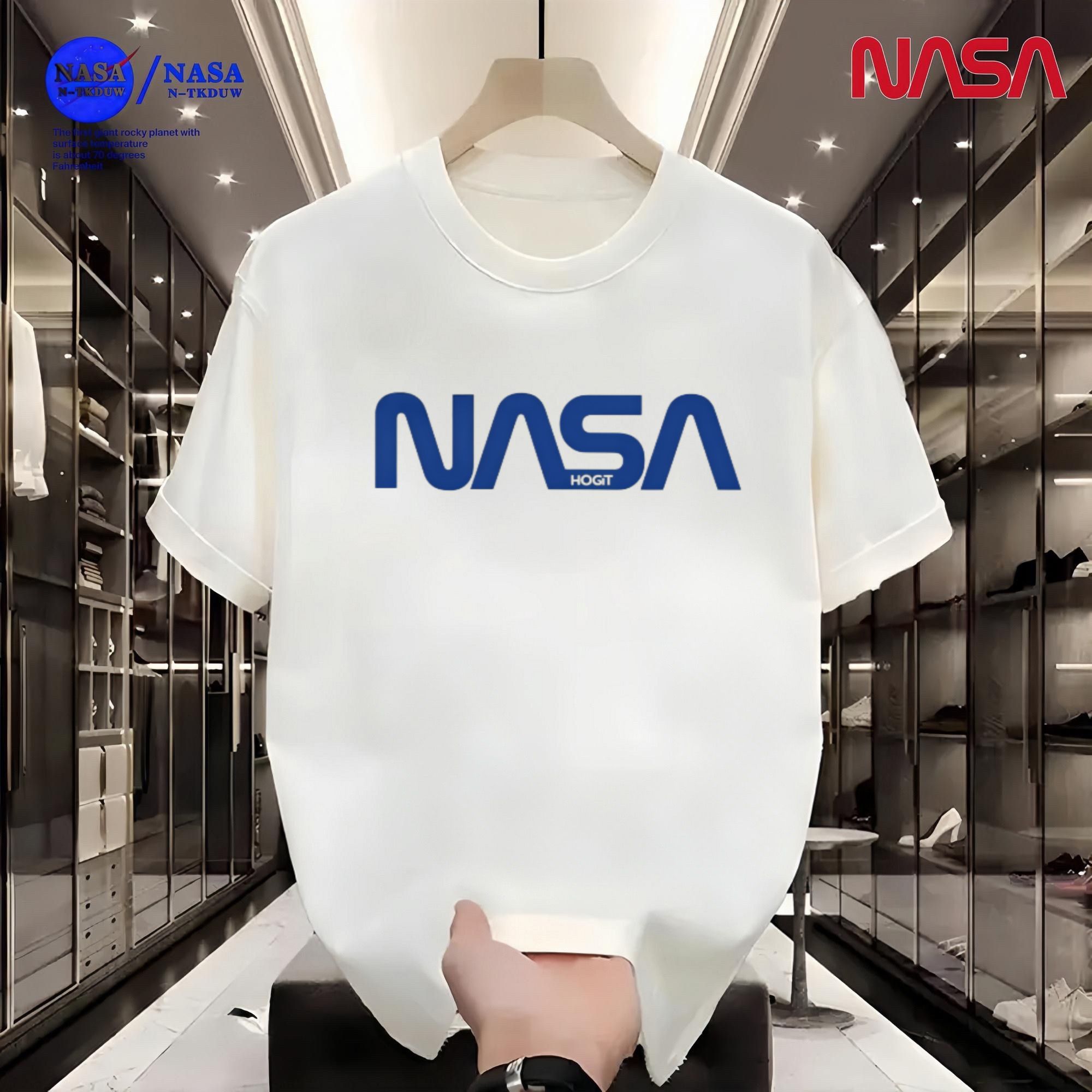 D16NASA联名重磅T恤男女同款时尚百搭圆领短袖【大蓝NASA】A-058