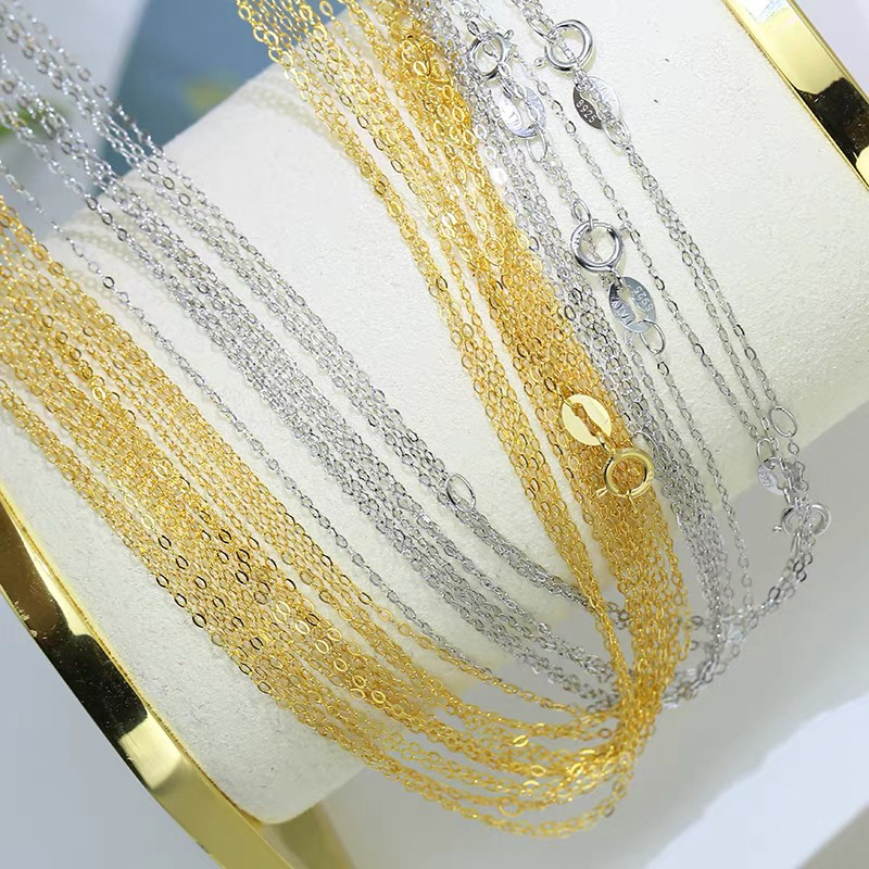 链子925银 s925纯银闪O链项链简约时尚气质项链百搭（发一条）