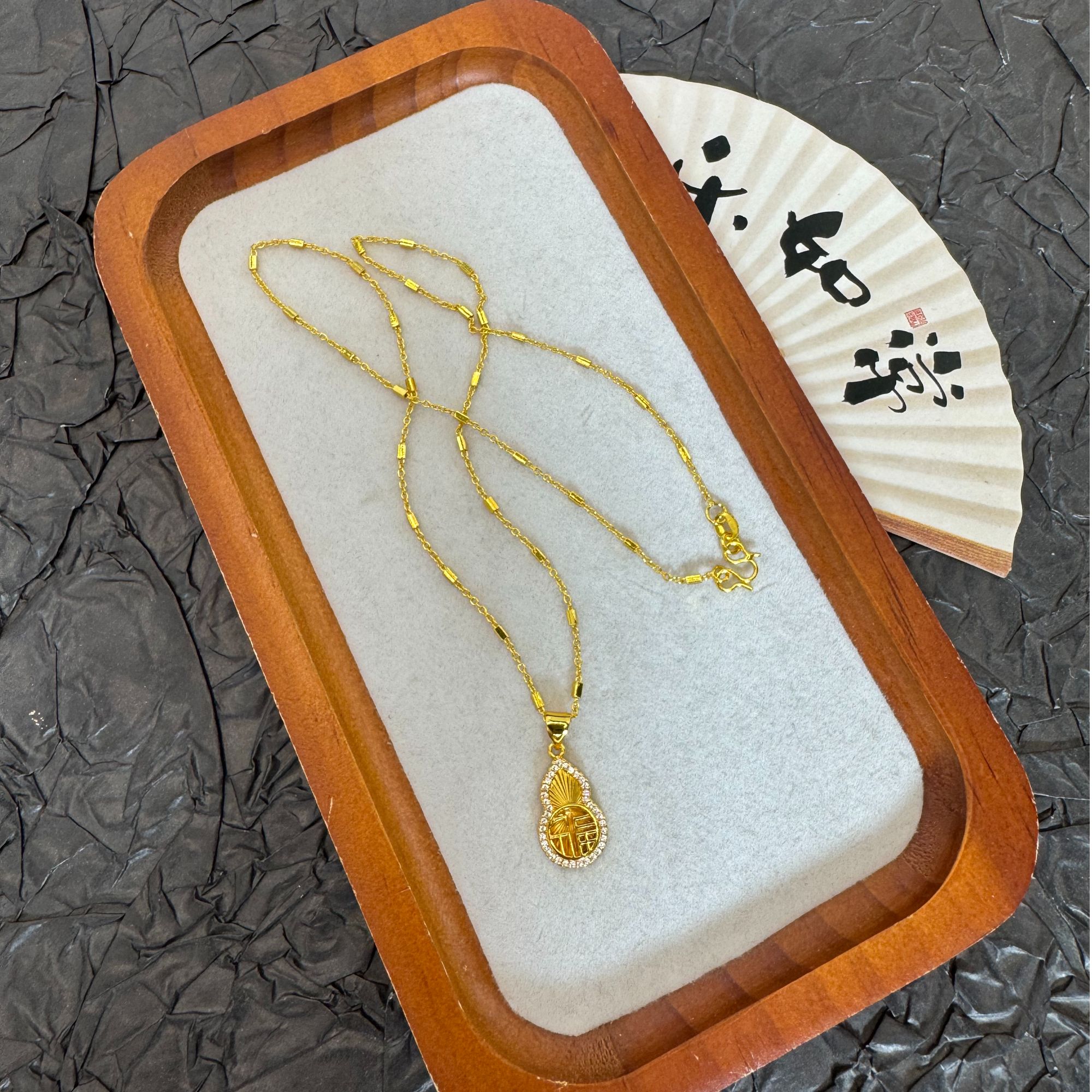 铜合金项链 新中式时尚百搭福禄葫芦项链轻奢高级感国风锁骨链