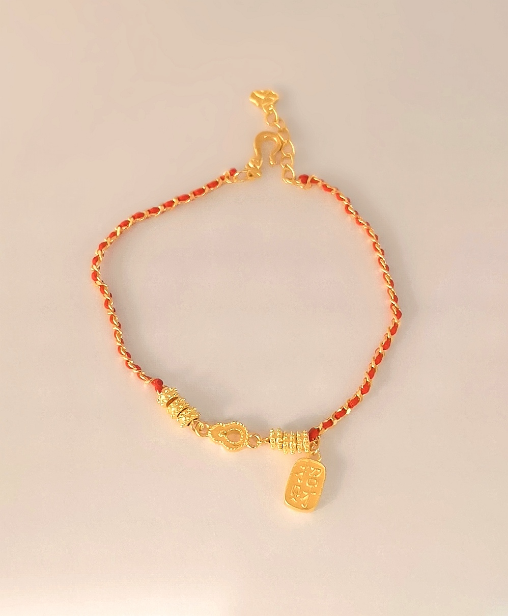 【优豪】足金招米米碎金葫芦福袋手链轻奢黄金链子精致黄金手链