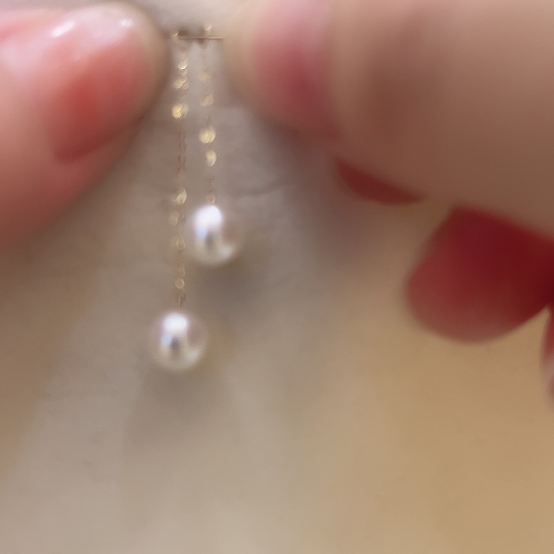 淡水珍珠18K金镶嵌耳饰