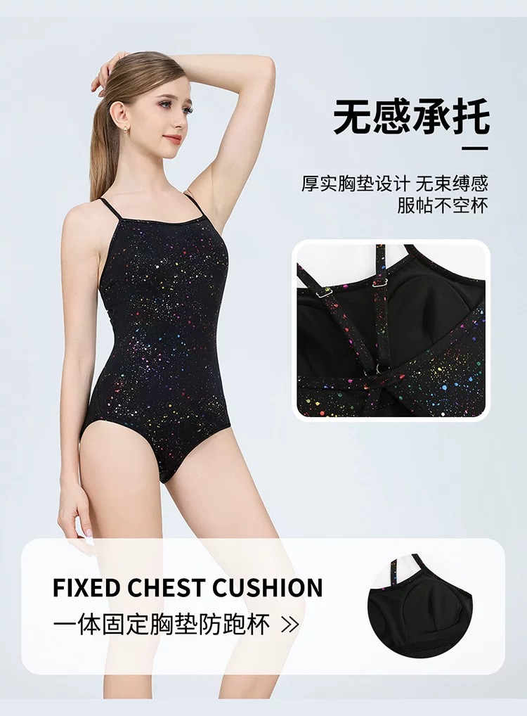 烫金黑色女款百搭气质美背连体泳衣紧身女士夏季无袖休闲网红潮流