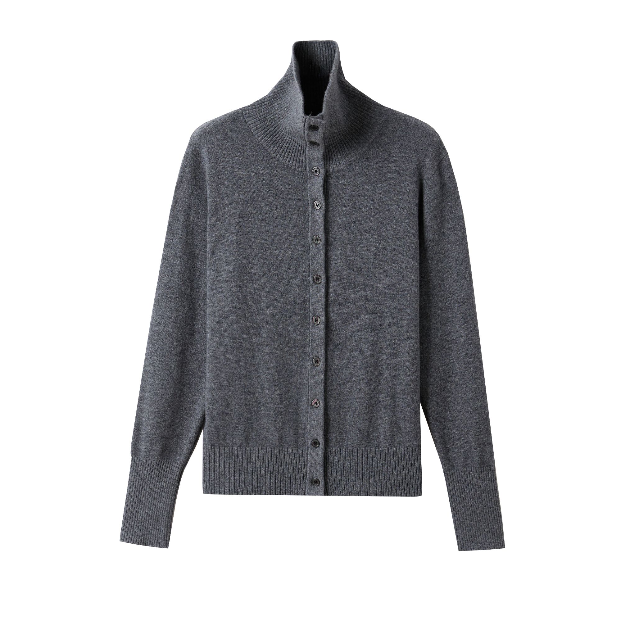 依家——25017高领100%绵羊毛开衫针织羊毛衫