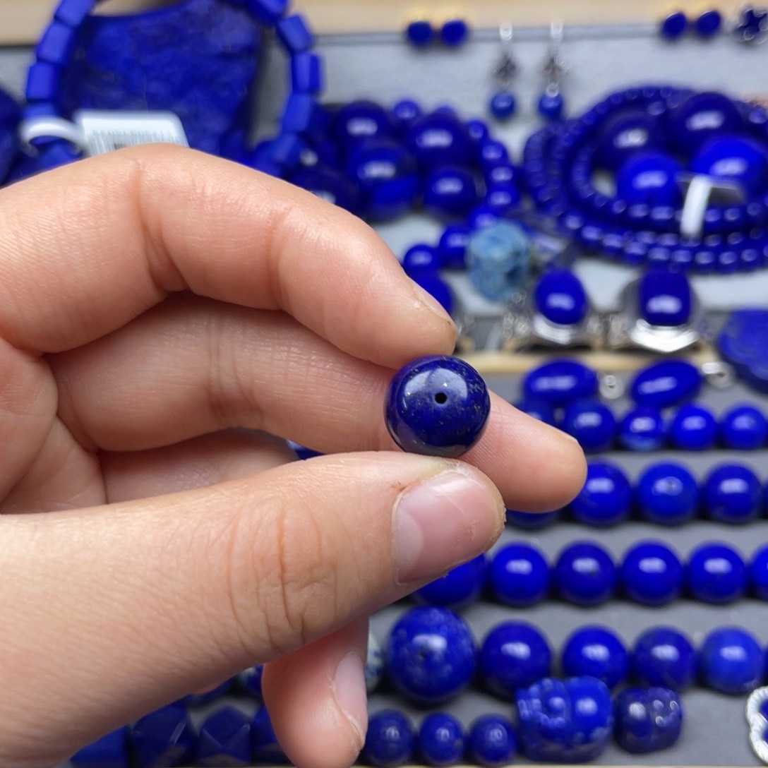 青金石单珠12+未镶嵌以**石