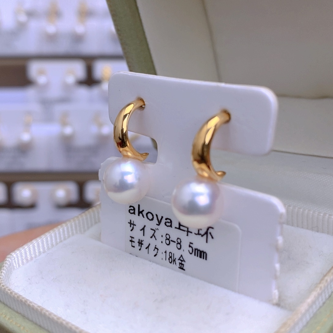 海水珍珠耳饰18K金镶嵌