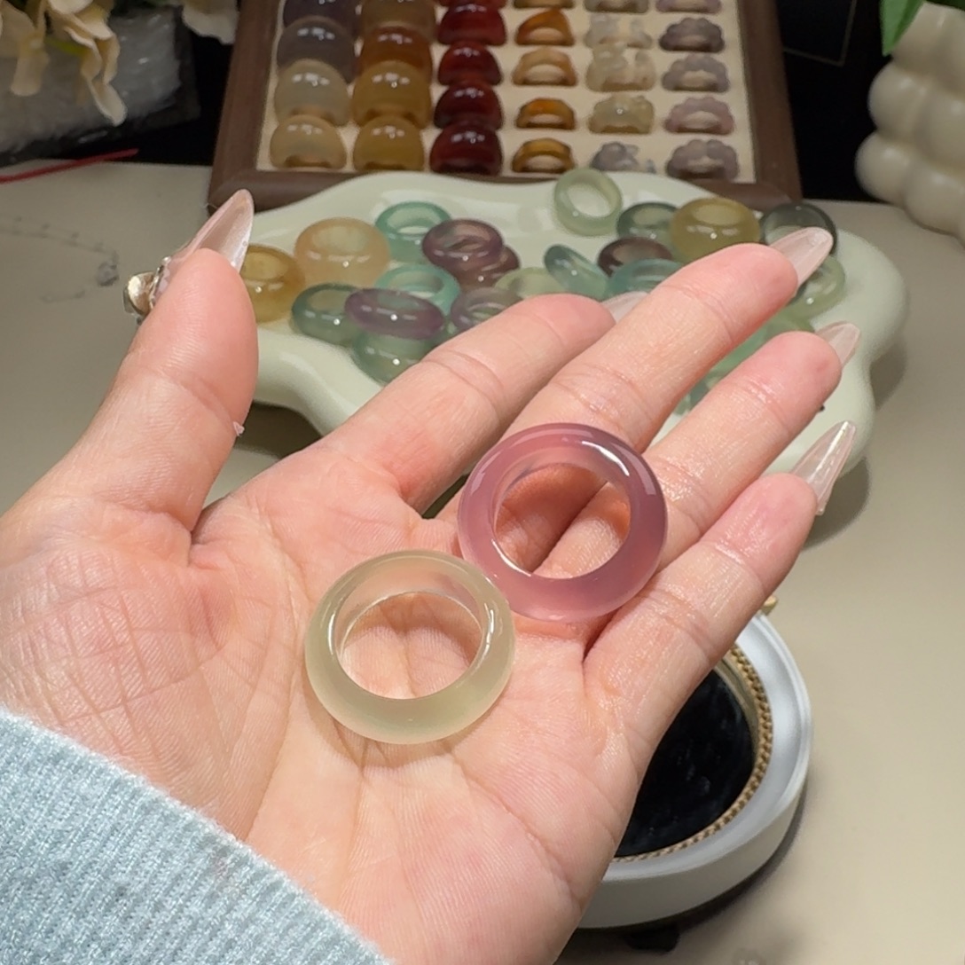 八***囍玛瑙/玉髓未镶嵌戒圈