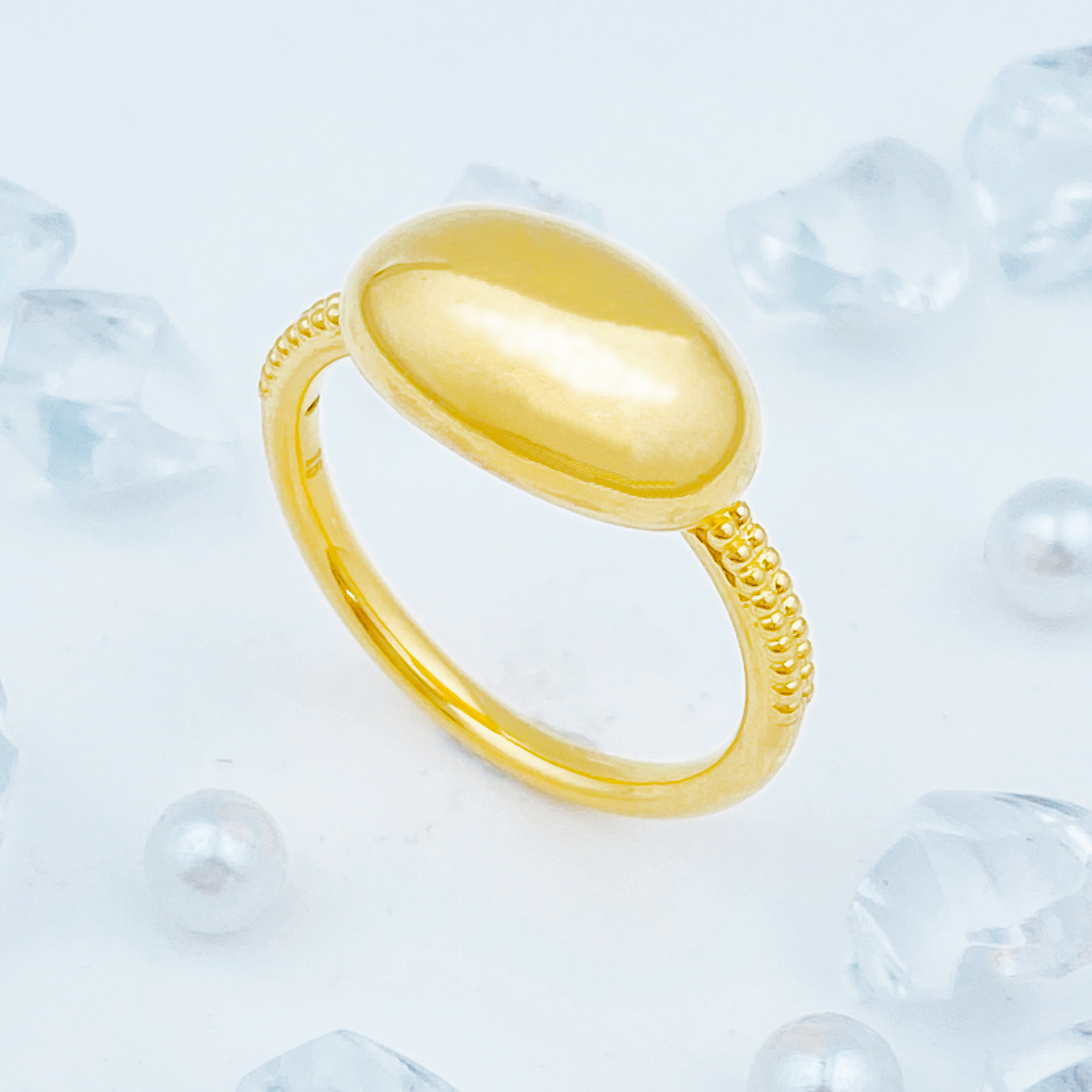 【国潮】足金999 亮面松果戒指 1.75 15圈口