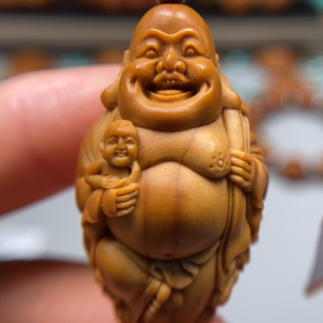 橄榄核吊坠五子弥勒