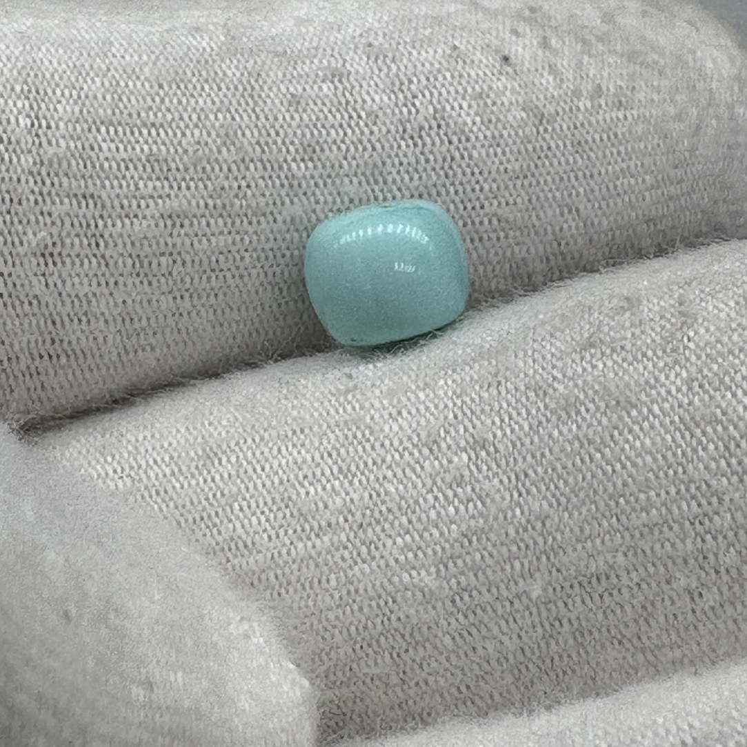 天然原矿绿松石老型珠7.3*6.1瓷釉品质无优化非泡油产品