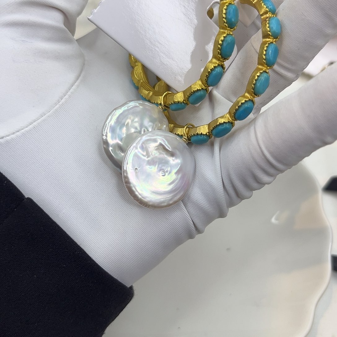 合金耳饰淡水珍珠