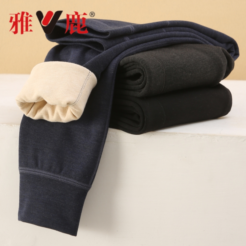 雅鹿【双层】儿童彩棉保暖裤男童女童中大童秋冬秋裤加厚Z016B