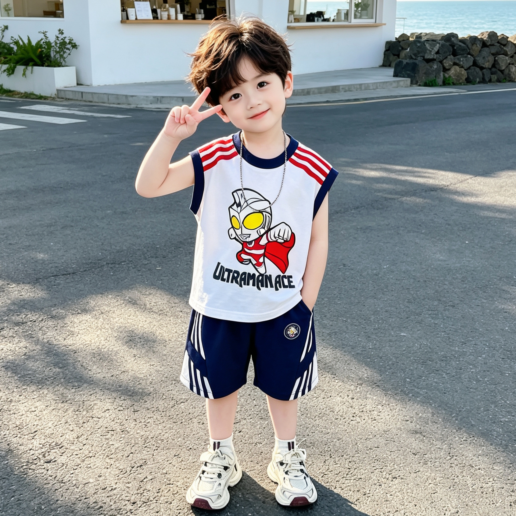 奥特曼男童夏装背心套装2026新款儿童潮酷运动两件套夏季男宝衣服