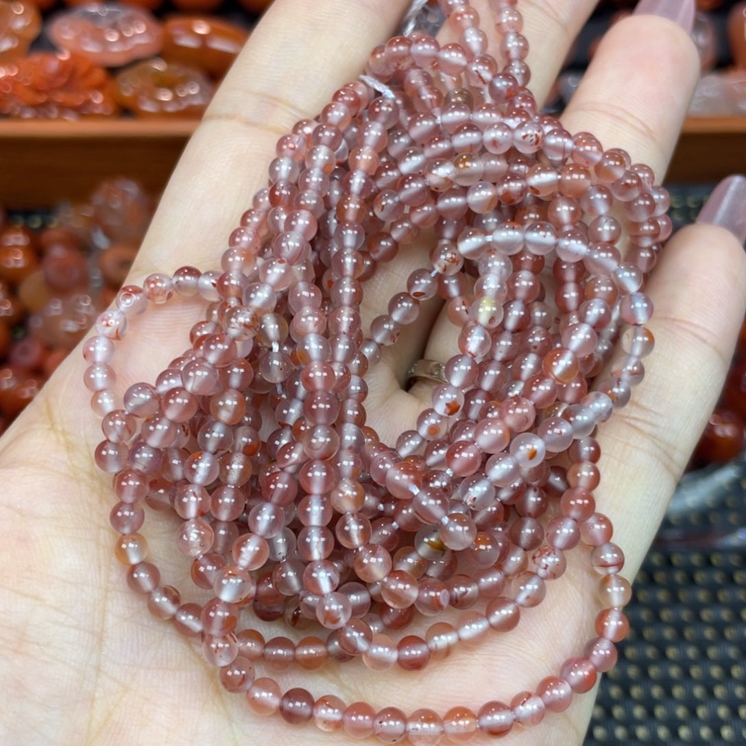 玛瑙/玉髓未镶嵌颈饰小米珠