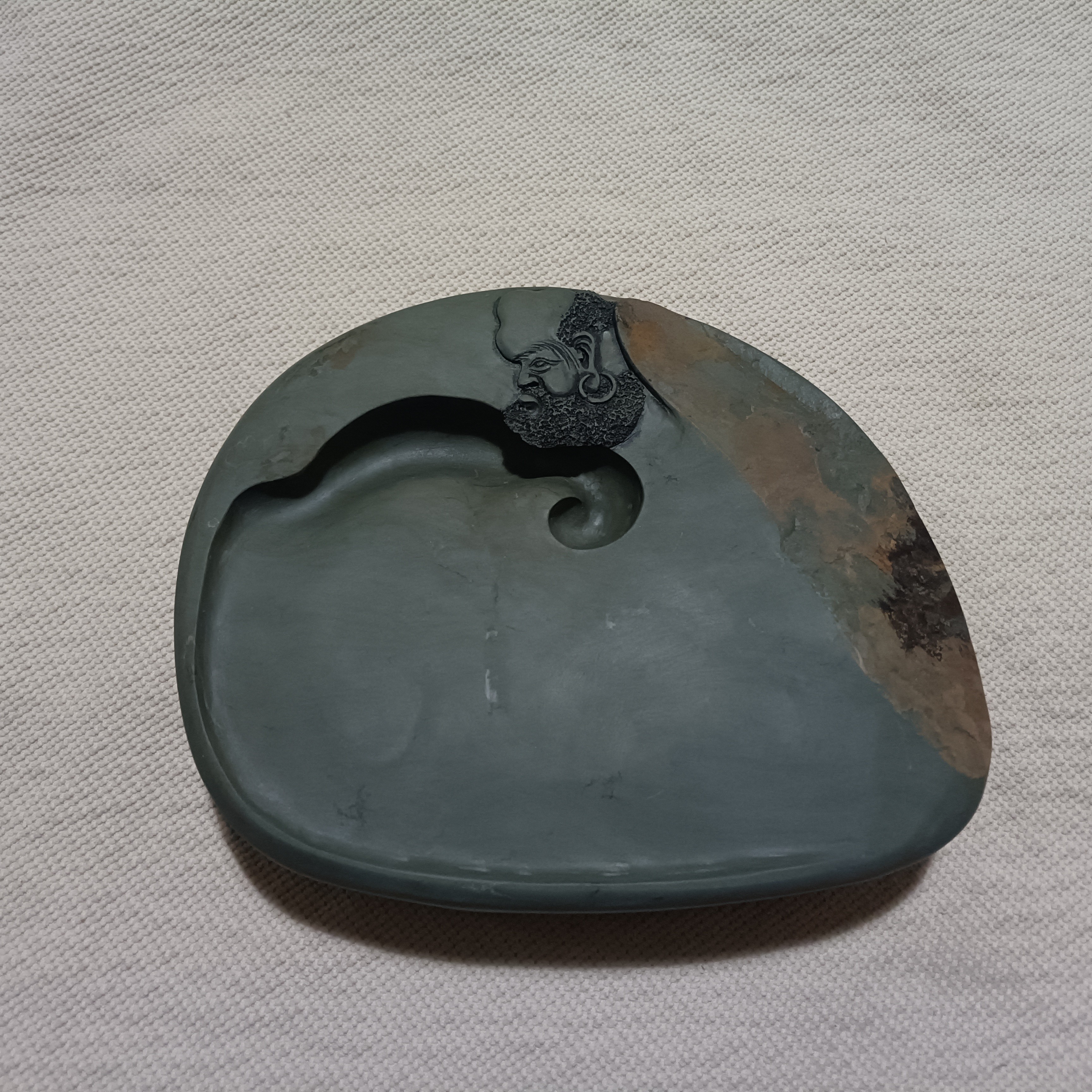 甘肃洮砚砚台天然原石砚台书法专用喇嘛崖达摩砚