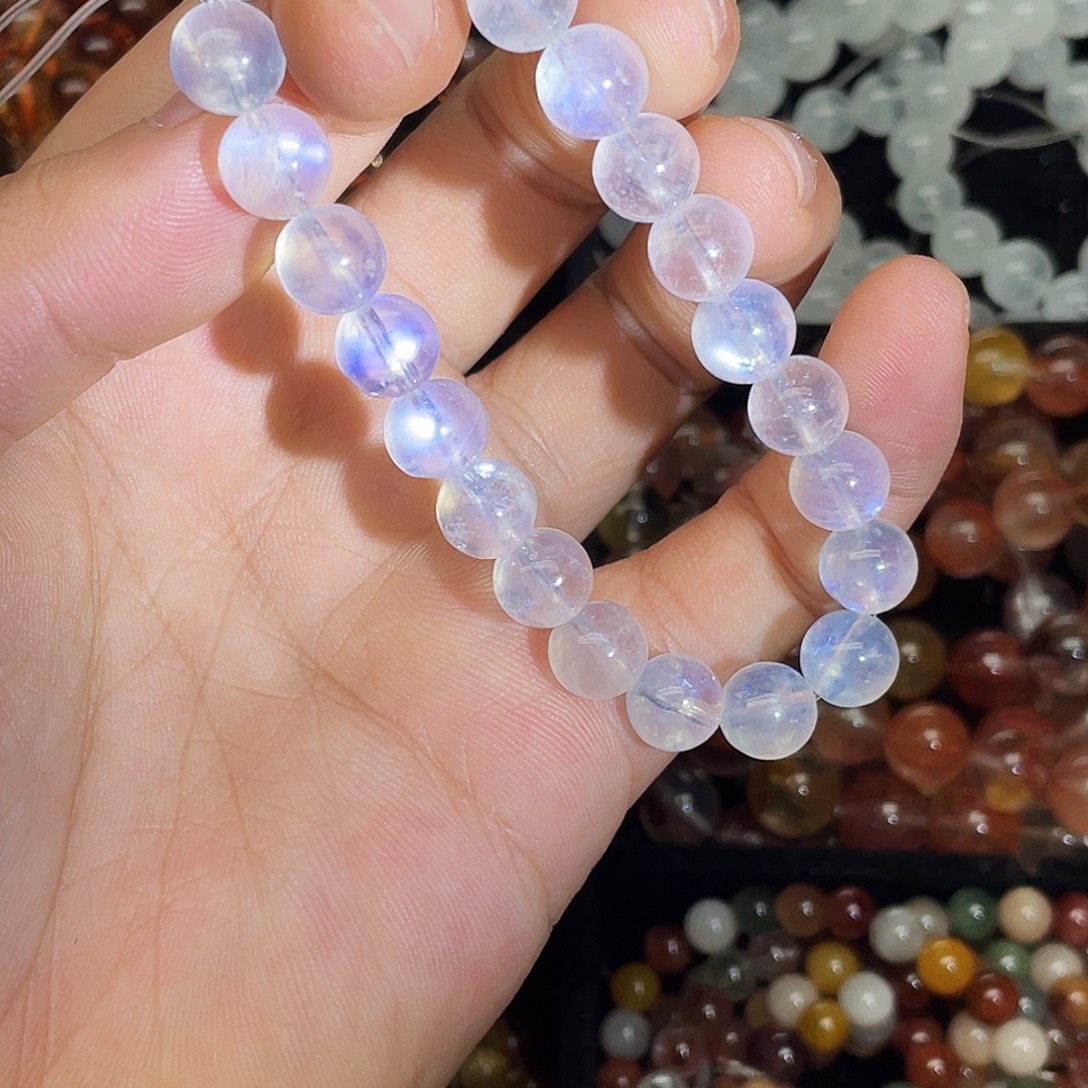 未镶嵌手链水晶蓝月光8.9