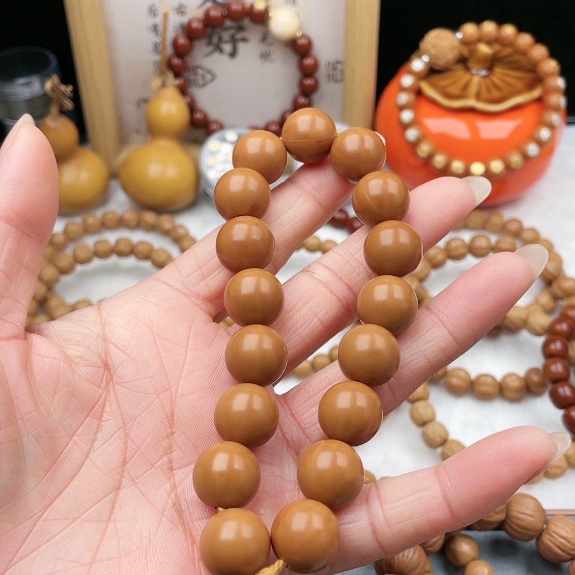 【闪购商品】猴头核桃手串猴头核桃精品正圆光珠