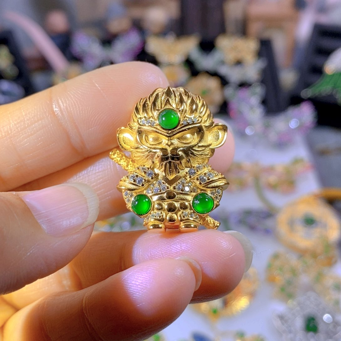 颈饰银S925镶嵌翡翠