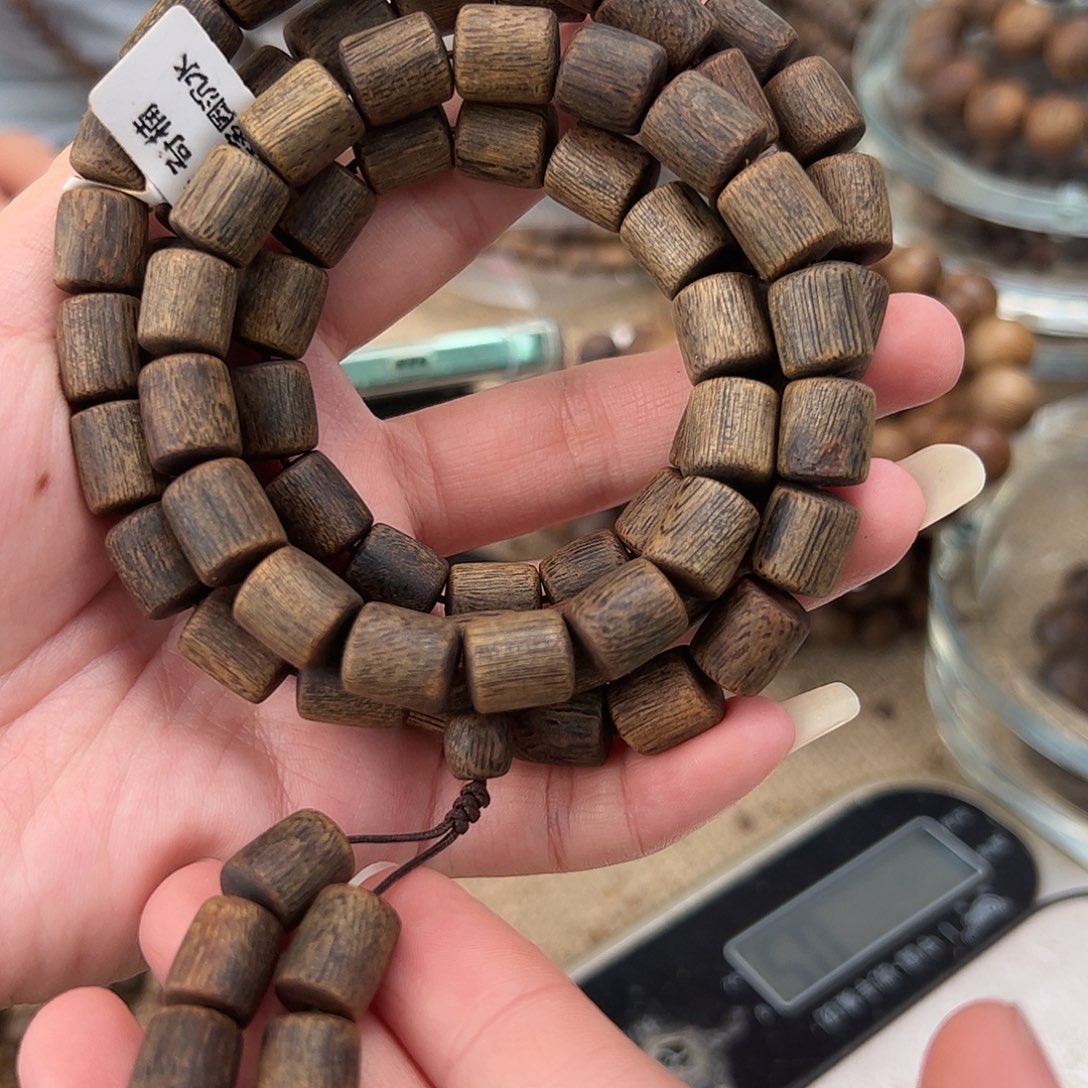 灰***猫手串沉香奇楠沉香白奇沉水10桶65g多圈多样性发一