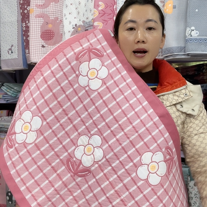 棉特价粉色格格花纯棉