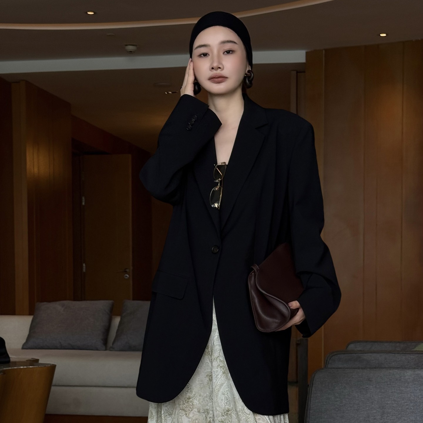 【CHUMINGMING】《墨言》真丝羊毛阔版西装NH25156 