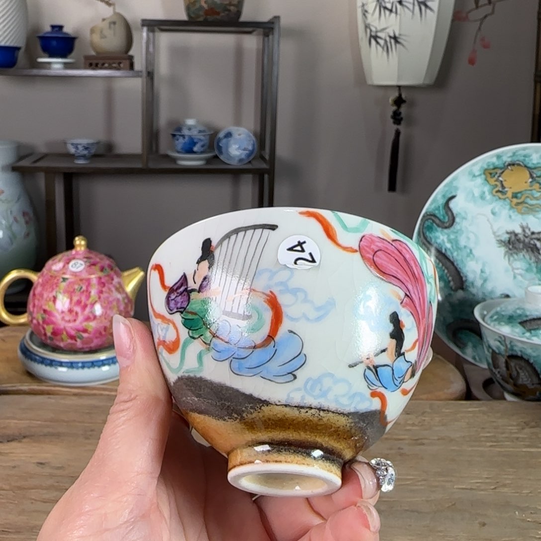 杯景德镇陶瓷柴烧多人