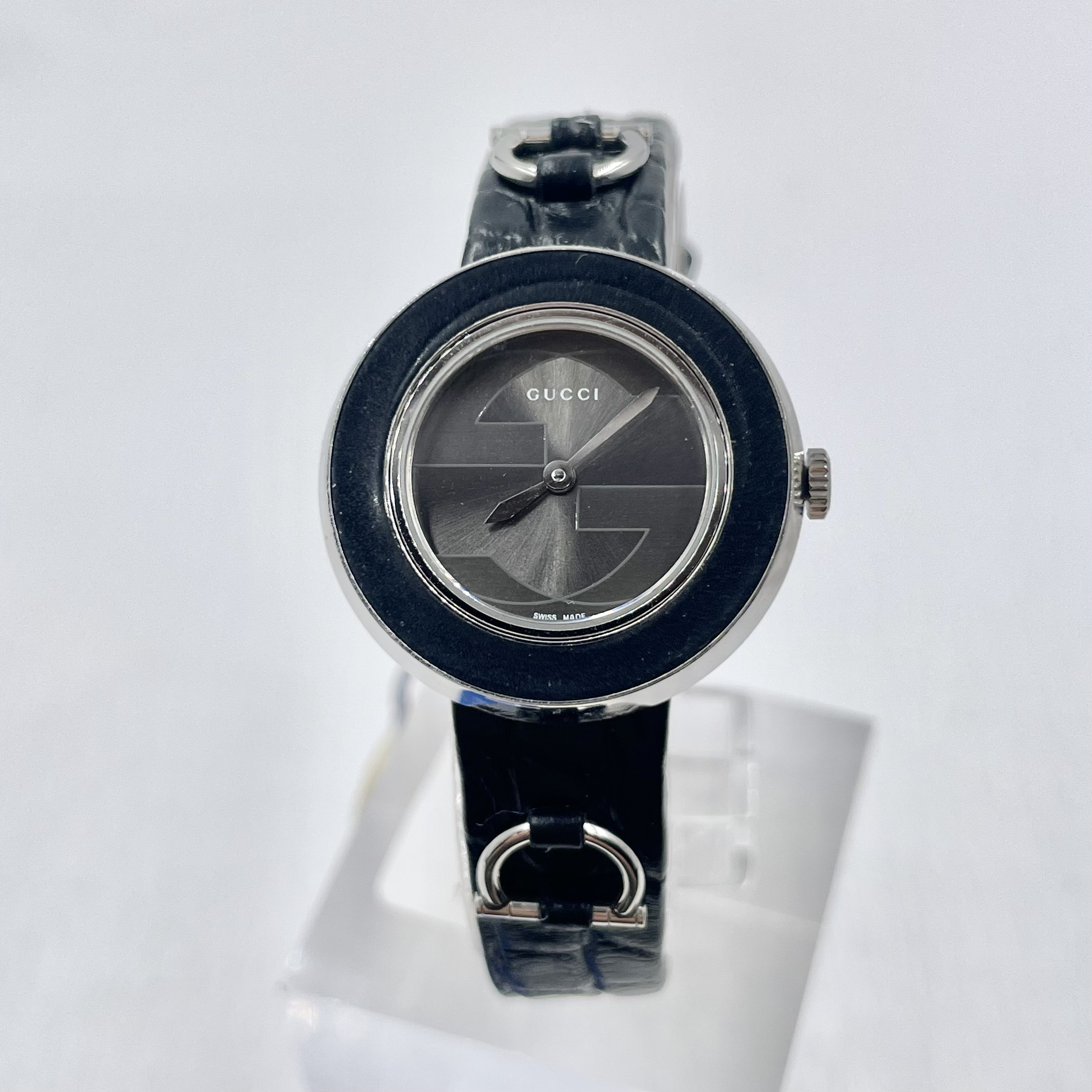 95新 GUCCI/古驰 gucci黑盘手表/00894