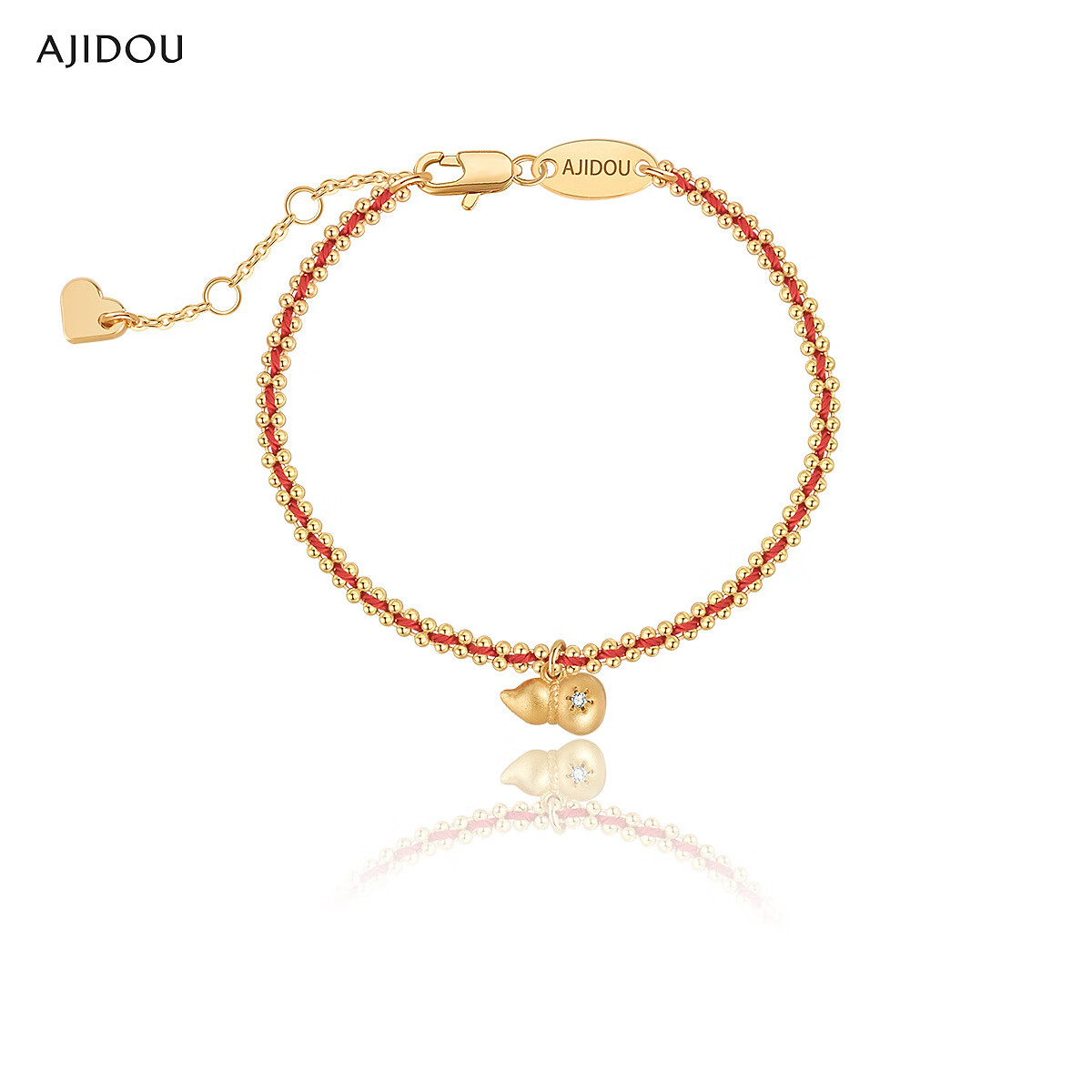 铜合金手链 AJIDOU阿吉豆女款时尚织物金色葫芦设计手链【DB】