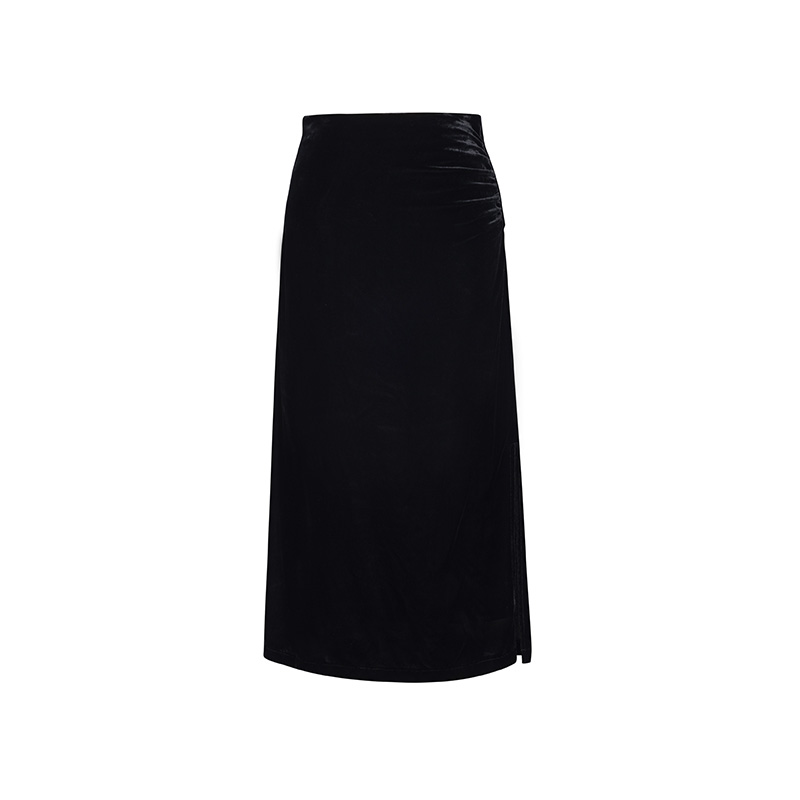 【籽言专属】商场同款春秋新品进口柔软丝绒直筒半裙N161A41114