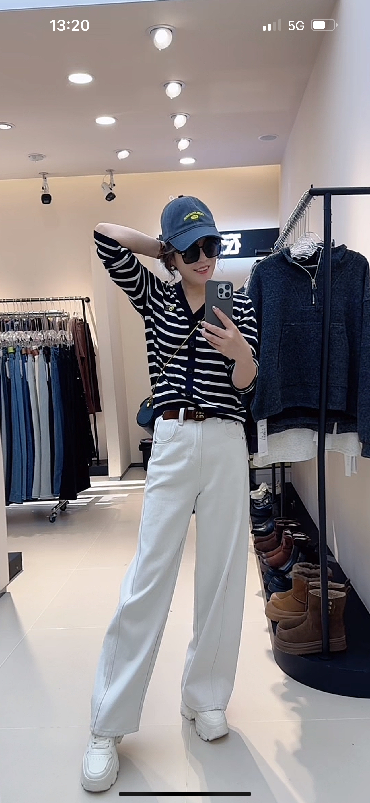 条纹针织开衫长袖外搭上衣温柔复古气质女装