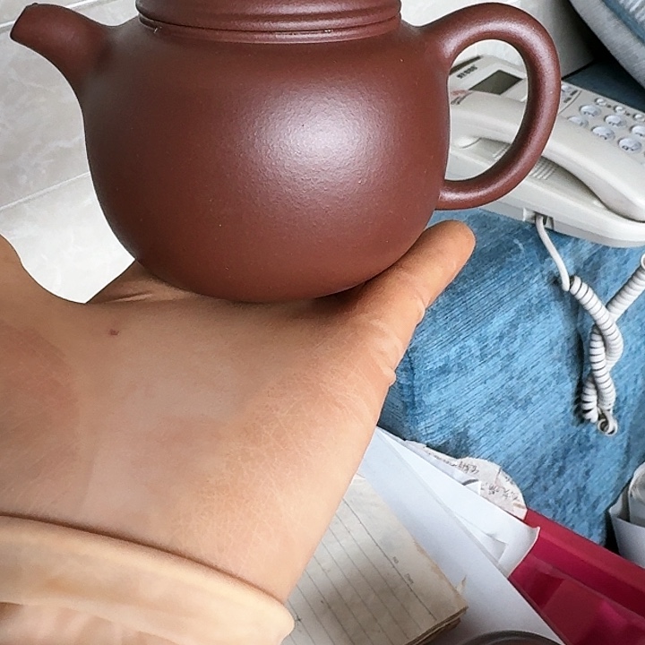 紫砂茶壶与*底槽青匏尊280cc半手