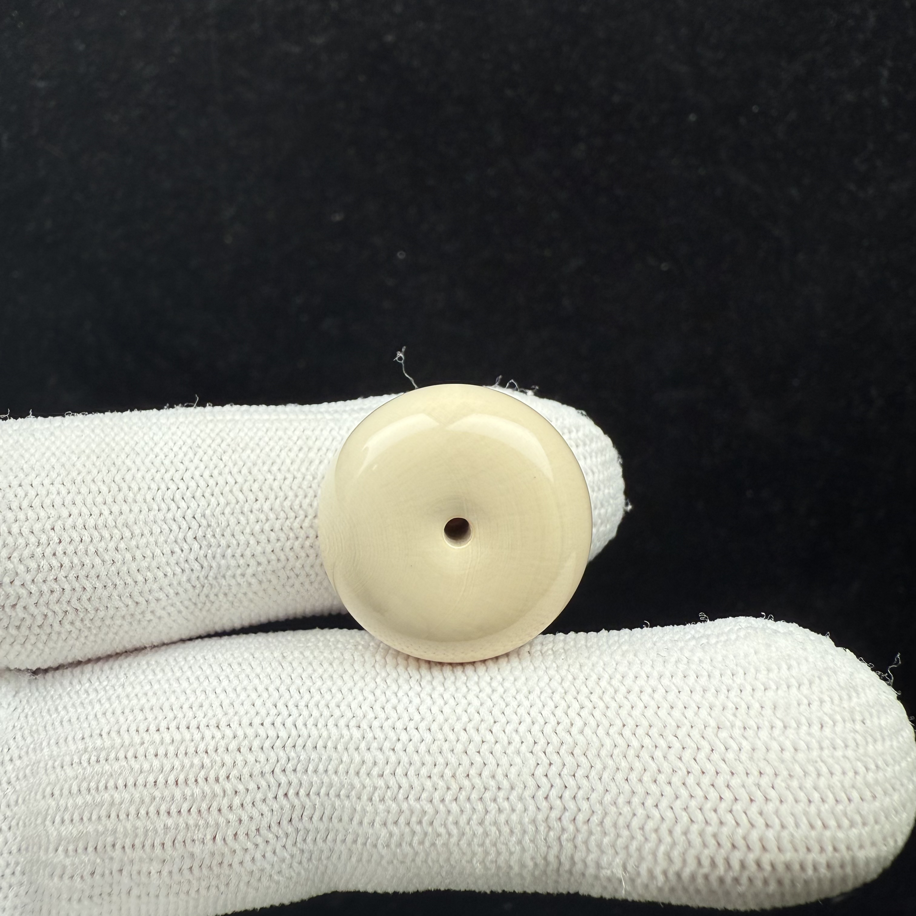 E66-45天然猛犸牙 平安扣21.4*11.8mm支持复检假一罚十