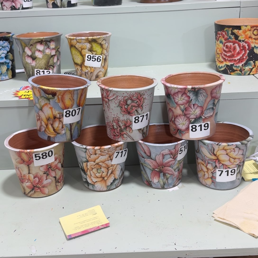 冰***玉补差价链接花盆手绘花盆手绘